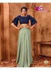 PISTA GREEN COLOUR DESIGNER CHOLI SKIRTS PATTERN PARTY WEAR COLLECTION 1103